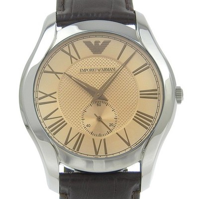 Armani AR1704 Men's Watch Stainless Steel Leather Bronze From Japan