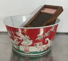 Vintage Wolverine Toy Company Tin Litho Laundry Tub With Wash Board