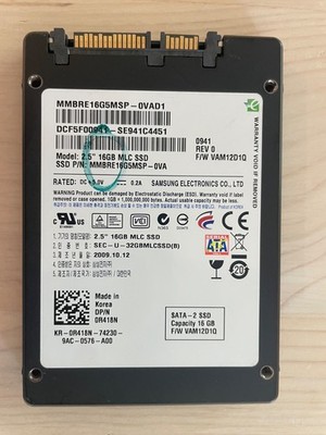 Samsung MMBRE16G5MSP-0VAD1 16GB SATA  2 2.5'' Solid State Drive