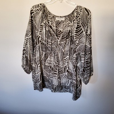 Jones New York Tropical print Blouse Size 2X