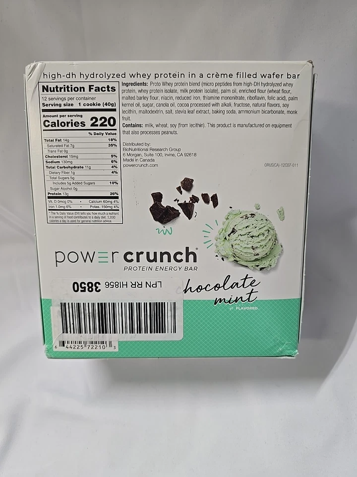 Power Crunch蛋白能量棒巧克力薄荷12根 — 第 2/4 张图片