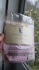 POTTERY BARN KIDS PINK AND WHITE COTTON GINGHAM SABRINA BASKET LINER---- MEDIUM