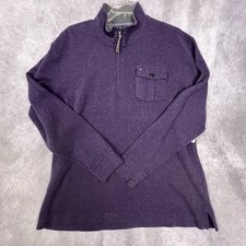 Tommy Hilfiger Sweater 1/4 Zip Men's Size XXL Dark Grape Heat 100 Cotton NWT