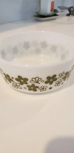 Vintage Pyrex 472-B 750mL Round Handled Dish Spring Blossom Crazy Daisy *No Lid*