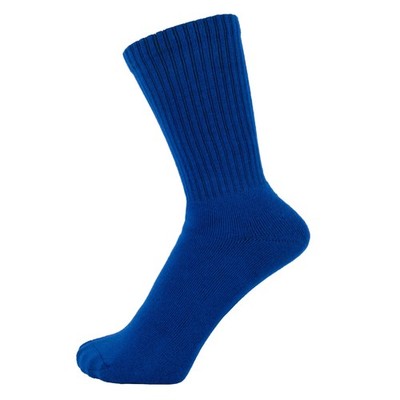 ZAKIRA Finest Combed Cotton Terry Lined Athletic Sports Crew 6-9, Royal Blue 