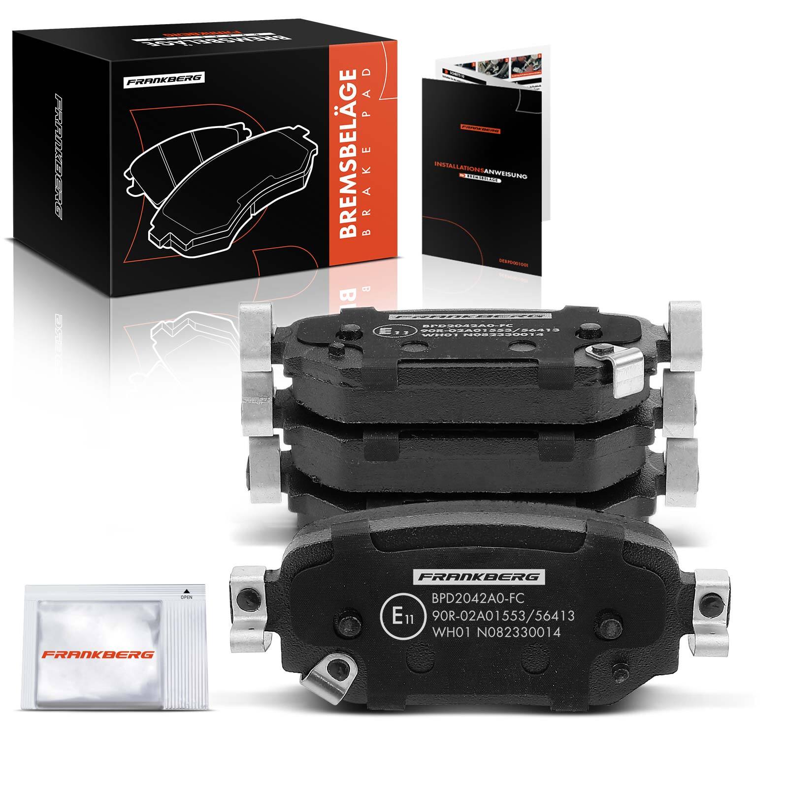 Frankberg Rear Brake Pads Set for Mazda CX-3 DK 3 BM BN 2013-2023 D2Y12643Z New