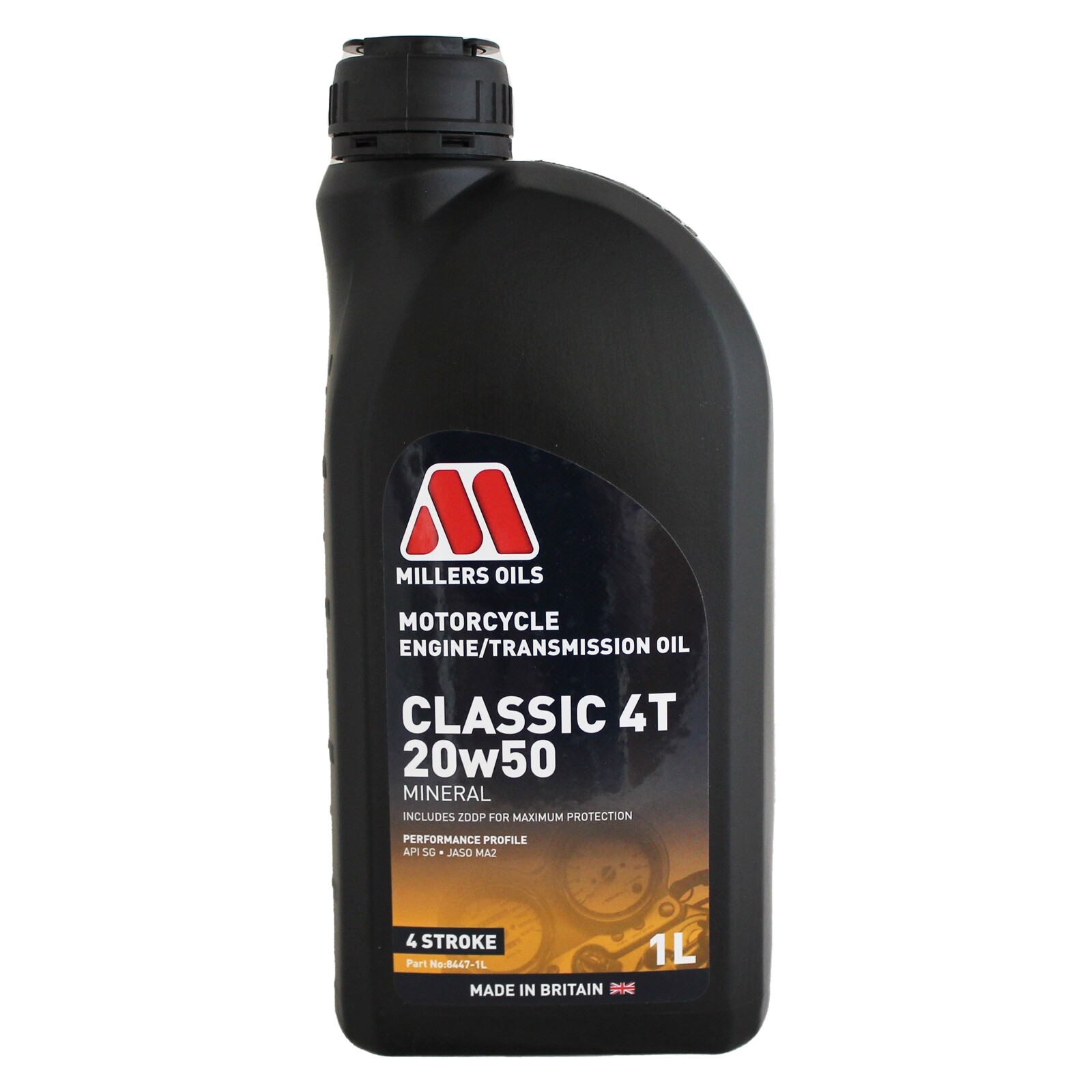 Millers Oils Classic 4T 20w-50 Mineral Motorcycle Engine Oil - 1 Litre