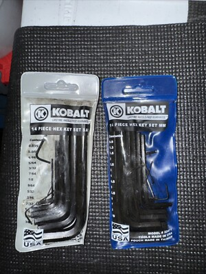 #ad Lowes Kobalt Sae And Metric Hex Key Sets 14pc NEW 28 Total USA MADE 22471 22470 $11.00