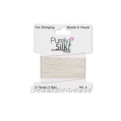 Purely Silk #4 (0.3mm) Thread with Attached Needle for Stringing