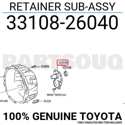 3310826040 Genuine Toyota RETAINER SUB-ASSY 33108-26040 | eBay 