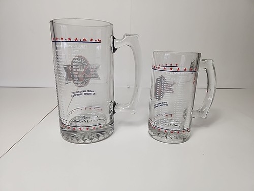Super Bowl XXVI 1992 Tazza birra pietra pelli rosse vs bollette (set di 2) - Foto 4 di 11