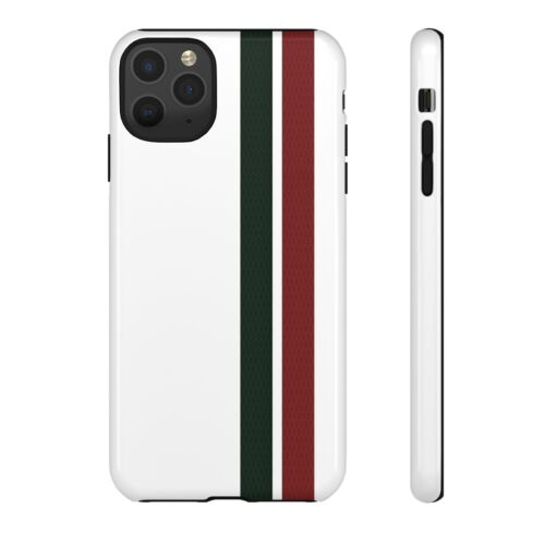 White Tough Case For iPhone 16, Red Green Stripes Design Glossy or Matte - Picture 127 of 270