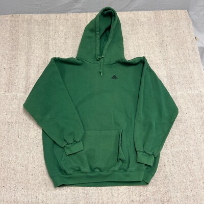 Vintage Adidas Hoodie Mens XXL Green 1990s Embroidered
