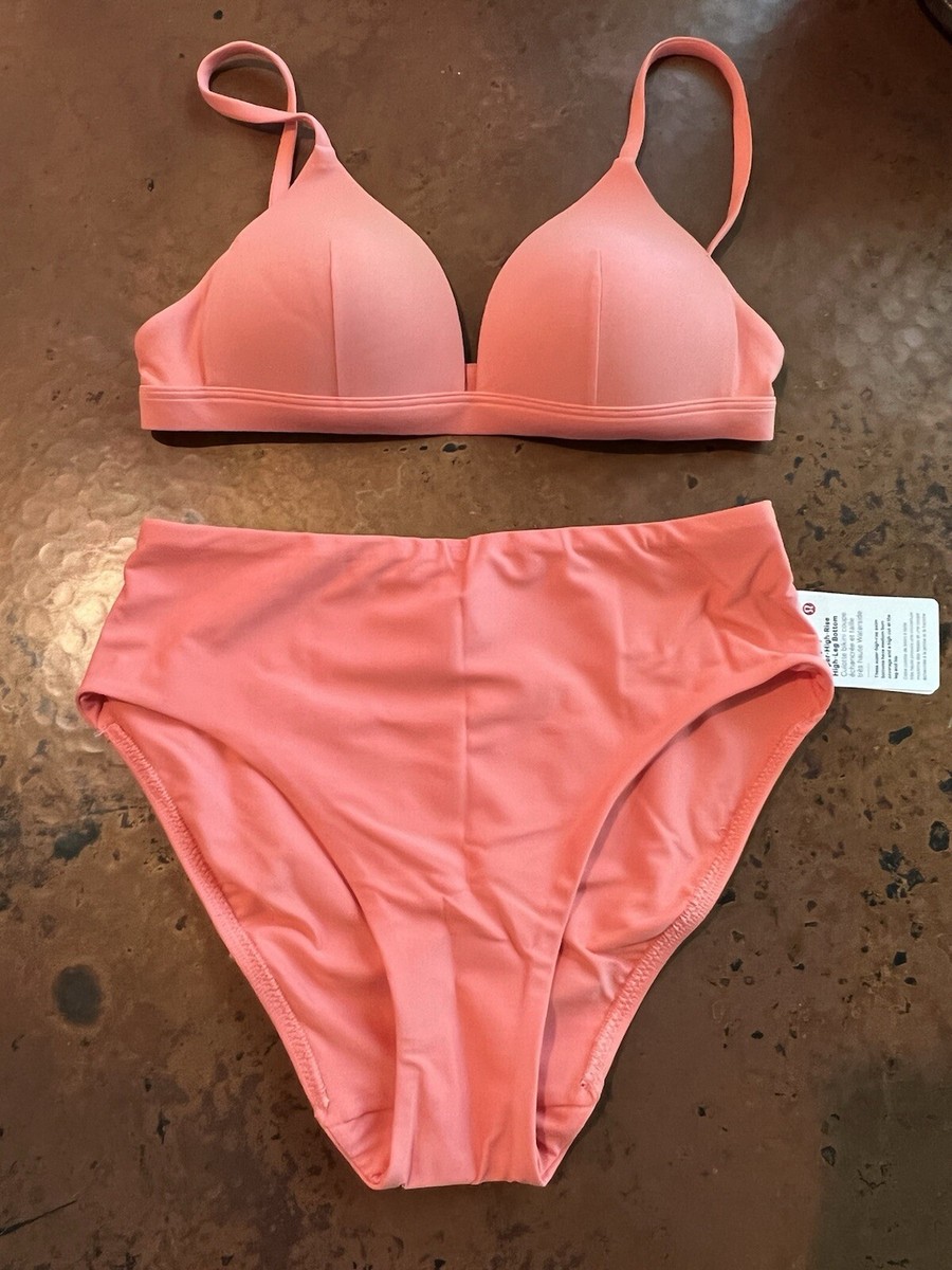NWT LULULEMON White Waterside Swim Bikini 2pc Set~Top A/B
