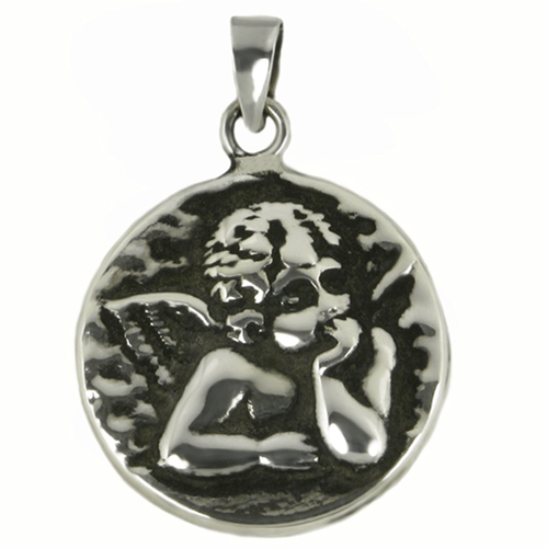 Anhänger mit Engel Silber matt geschwärzt Kettenanhänger auch mit Gravur Kette - Picture 2 of 7