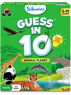 New Skillmatics Guess in 10 Animal Planet Family Card Game. Factory Sealed