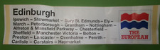 Vintage Railway Window Destination Label Edinburgh The European