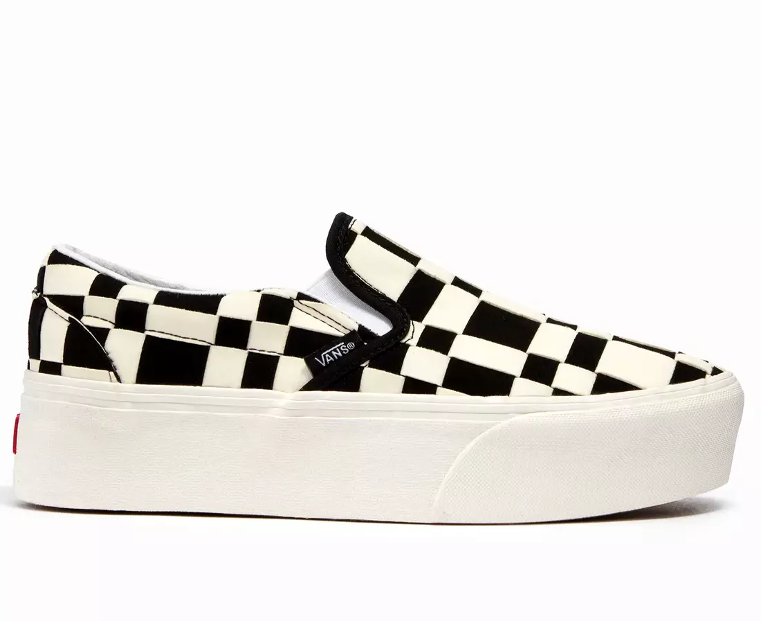 Vans Classic Slip-On stackform sneakers in black/white