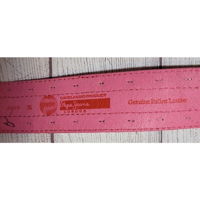 PEPE JEANS LONDON BELT PINK GENUINE ITALIAN LEATHER DOUBLE  display picture 2
