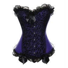 Women Purple Corset Bustier Overbust Top Basque Tight Slimming Waist Trainer