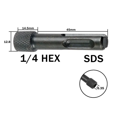 Universal Chuck Adapter SDS Hammer drill to 1/4 HEX DeWalt impact driver socket 