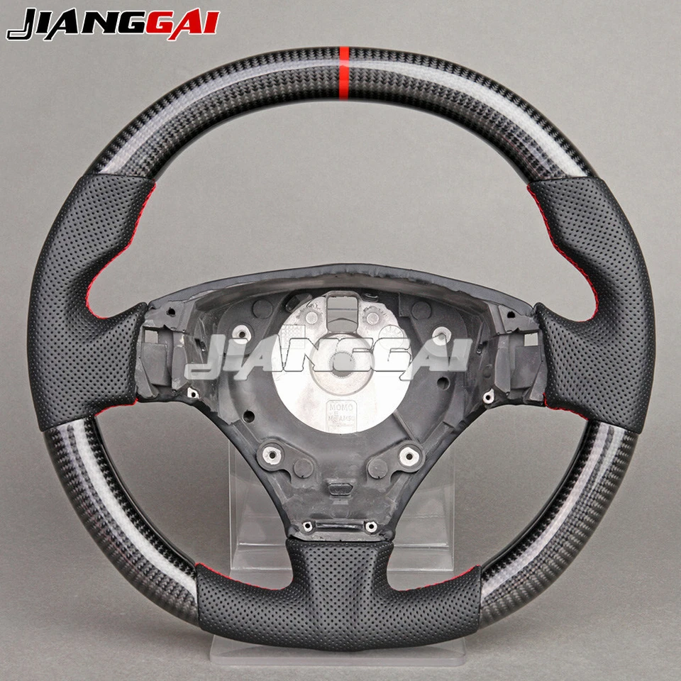 Volante de fibra de carbono real para Maserati GranTurismo GT 2008-2019 Foto 2 de 4