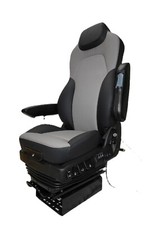 New Prime Tc600lgr Genuine Grey Black Two Tone Leather Air Ride Truck Seat