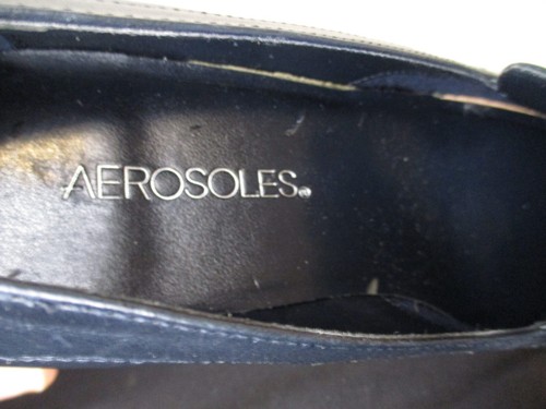 Aerosoles Leather Womens 6.5 Navy Chunky Heel Career Path Shoes NEW w/ Box - Picture 3 of 3