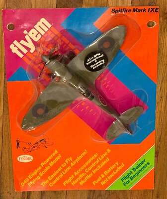 Testors 1978 'Fly'em' Gas Engine Spitfire Mark IXE Model Plane-Never Opened-OSS