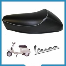 SELLA NERA SEDILE PER PIAGGIO VESPA 50 SPECIAL R L N MONOPOSTO CON GOBBA