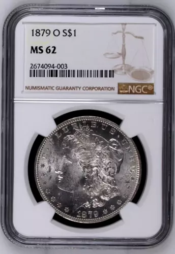 1879 O Morgan Silver Dollar - NGC MS 62 Certified 2674094-003