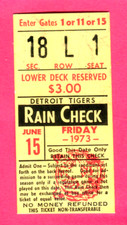 6/15/73 TIGERS/TWINS TICKET STUB-BOBBY DARWIN 4 HITS & 7 RBI'S/KILLEBREW 4 RBI'S