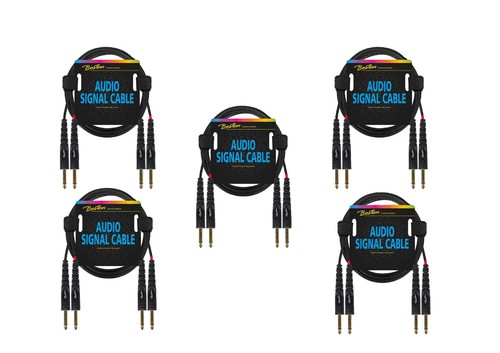 Klinkenkabel 6,3mm Mono 9m 2x auf 2x AC233-900 Set 5 Stück Audiokabel Studio NEU - 第 1/2 張圖片
