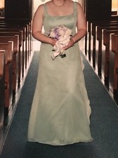 Bridesmaid Dress with Train - Altered Size 40-34-46 - Seafoam Green