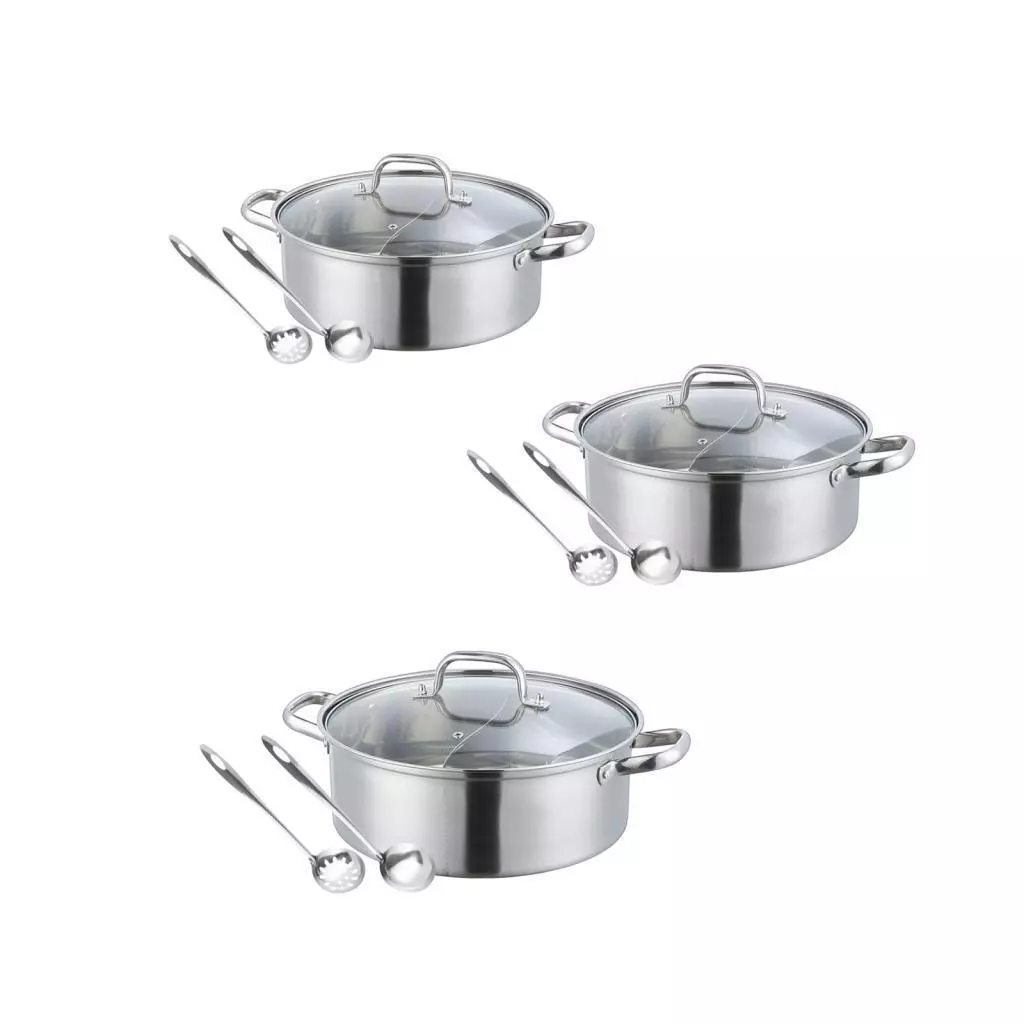 Hot Pot with Divider Double Sided Japanese Cookware for Travel