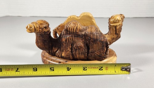 CARVED OLIVE WOOD LETTER HOLDER DESK ORGANIZER CAMEL - Picture 12 of 12