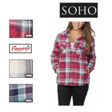 Soho Threads Women's Sherpa Lined Button Up Sweater - K41