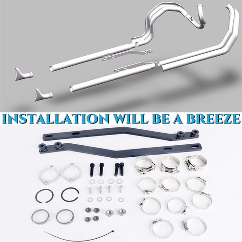 SHARKROAD 2-2Fishtail True Dual Exhaust Systems for Softail 2000-2017 Models New - Picture 6 of 9