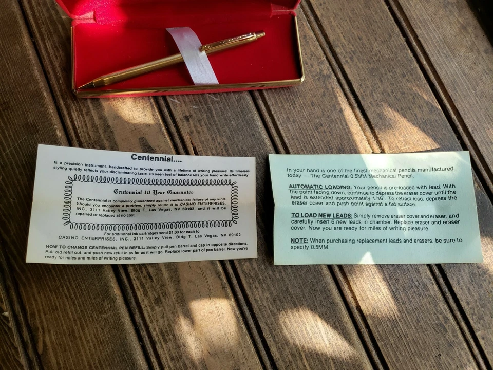 Lápiz Mecánico Centenario Vintage Tono Dorado Caja Roja Foto 2 de 4