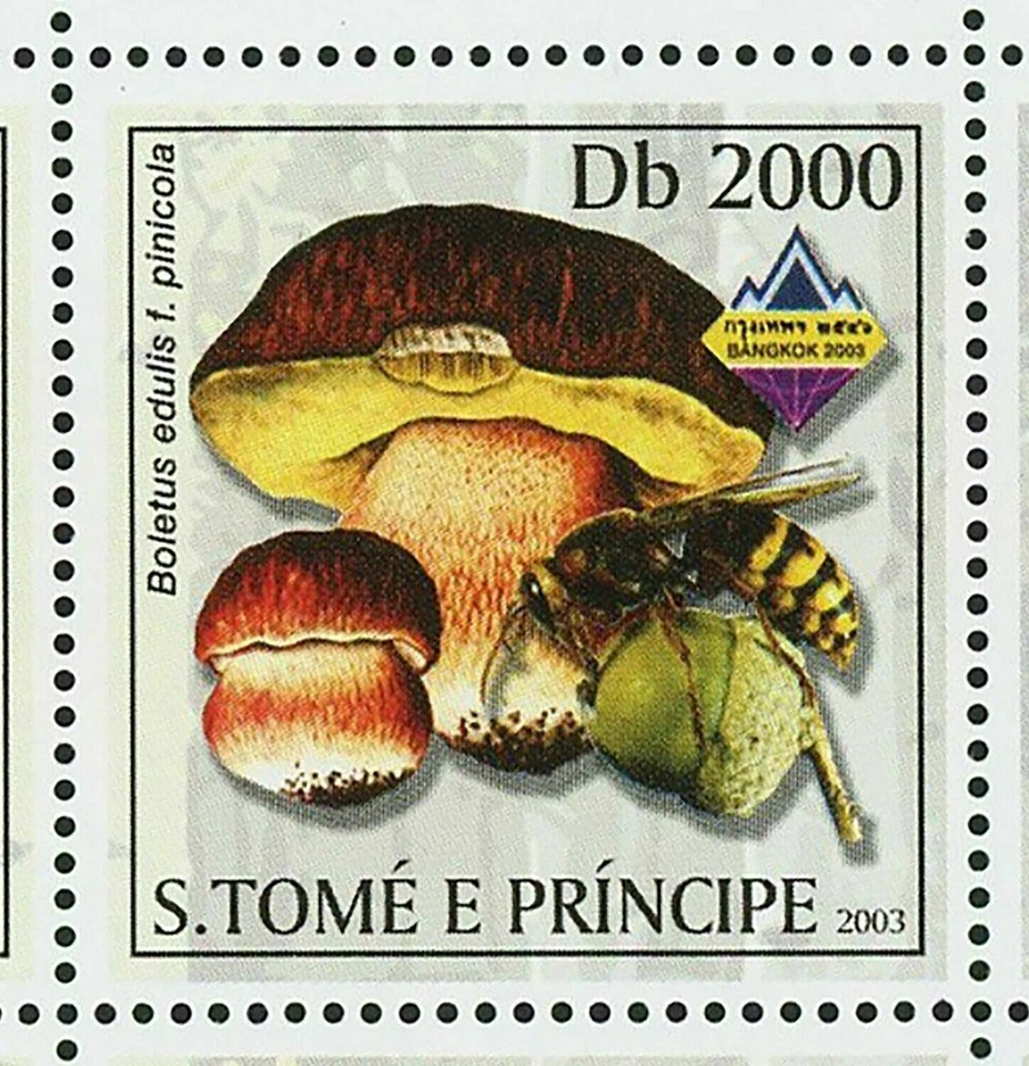 Sello de setas y abejas Boletus Luridus Boletus Impolítus S/S MNH #2001-2006 Foto 3 de 4