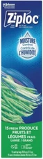Ziploc Fresh Produce Bags Large - 15 Count Made of Plastic (Pkg of 1)