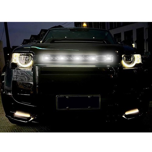 Pour Defender 130 2020-2025 Grille Grille Grille Maille Radiateur Avant avec LED boutiques Lumière Blanche