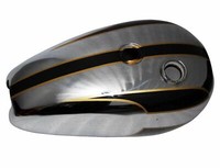 DüNn Pansen Schwarz Chrom FüR Triumph T140 Bonneville Benzin Benzintank ECS
