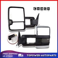 Chrome Power Mirrors For 88-98 Chevy Ck 1500 2500 3500 Clearance Signal Lights