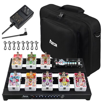 AZOR Guitar Pedalboard With Built-in Power Supply Pedal Board