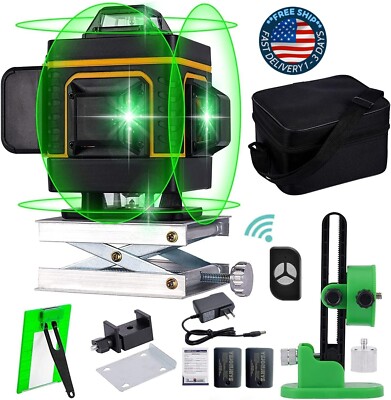 Nivel Lazer 360 Autonivelante 4D 16 Lineas Luz Verde Con Control Remoto Tools