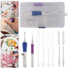 DIY Magic Embroidery Pen Set Punch Needle Stitching Knitting Tools Threaders Kit