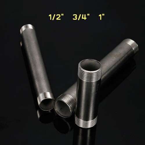 1/2''-1'' BSP Stainless Steel Pipe Threaded Pipe Fittings 30-1000mm Male x Male - Picture 1 of 5