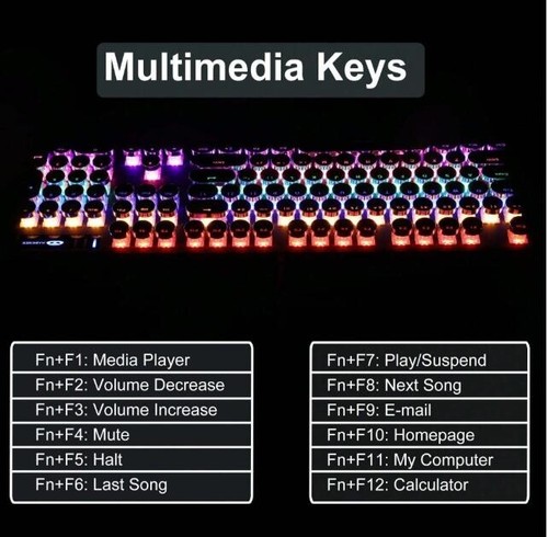 Gaming Retro Typewriter Mechanical Keyboard Detachable Wrist Rest with RGB LED - Picture 7 of 41