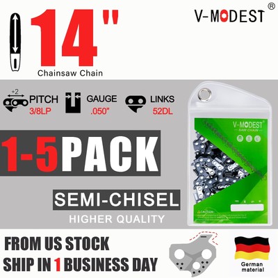 1-5PACK 14'' Chainsaw Chain Blade For Oregon S52 CS250 etc 3/8''LP .050'' 52DL